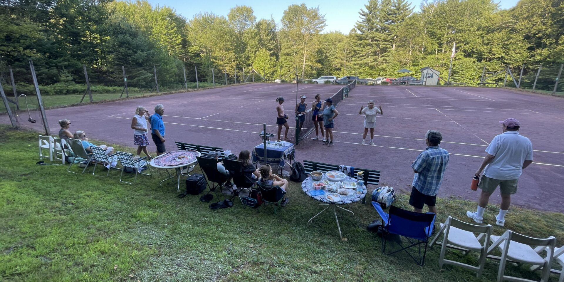 Ladies doubles exhibition in 2025 with 5.0 women from Montpelier area